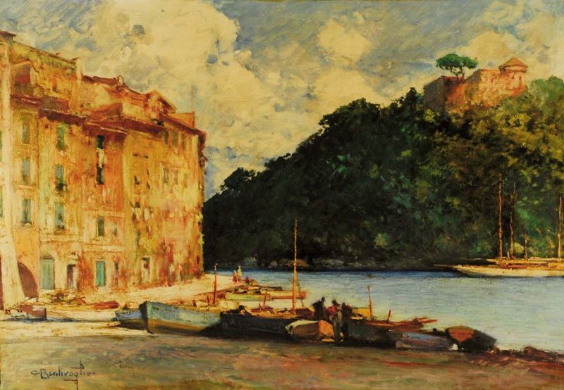 Cesare Bentivoglio (1868-1952) Portofino  - Asta Dipinti del XIX e XX secolo - II - Cambi Casa d'Aste