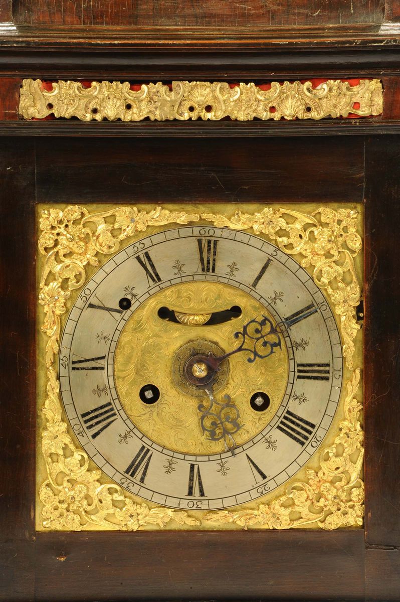 Importante Pendola da Tavolo Lastronata in Noce, Roma 1740 Circa