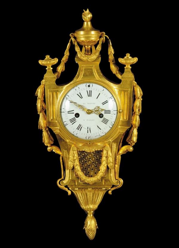 Orologio Cartel firmato Le Nepveu a Paris,Francia fine XVIII secolo