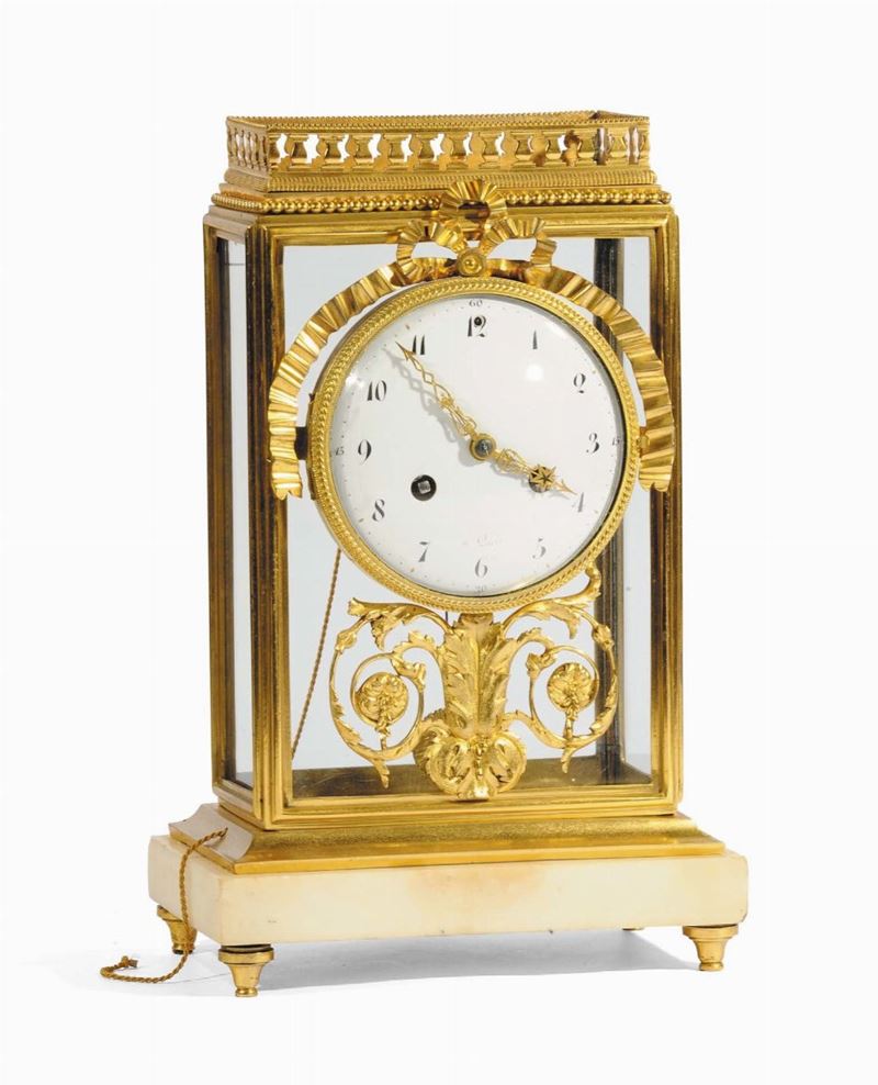 Pendola Cage in bronzo e cristalli molati, Francia 1815 circa  - Auction Pendulum and Decorative Clocks - Cambi Casa d'Aste