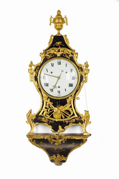 Orologio Cartel da Muro con Mensola, Cassa Venis Martin Laccata Color Vinaccia, Svizzera/francia ...