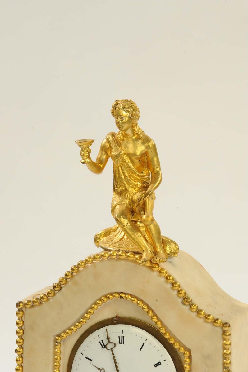Orologio da Tavolo in Marmo Bianco, Francia 1820 Circa