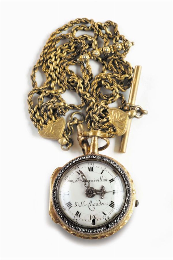 Orologio da tasca con chatellaine,  1730 circa