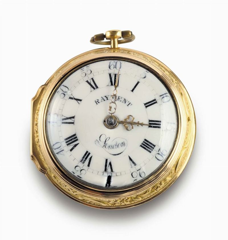 Orologio da tasca inglese a doppia cassa in oro, Londra 1740  - Asta Pendoleria e Orologid'Arredo - Cambi Casa d'Aste