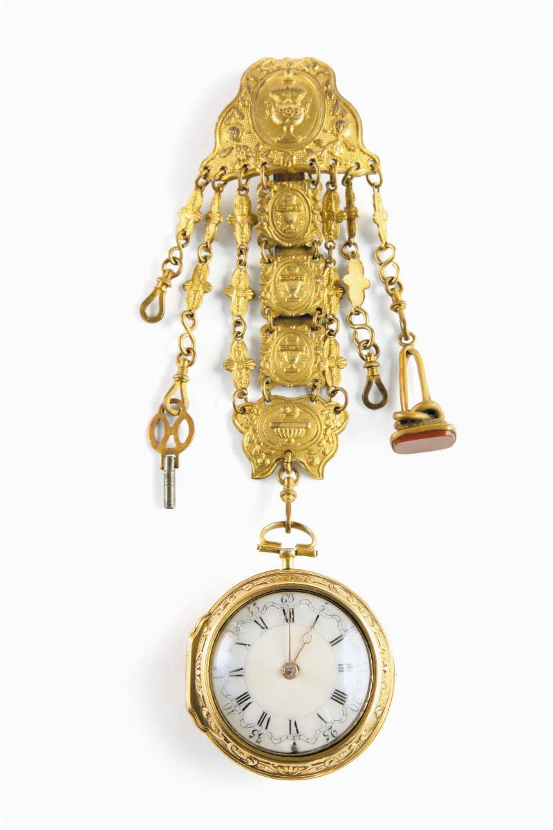 Orologio da tasca a doppia cassa, Inghilterra 1740 circa  - Auction Pendulum and Decorative Clocks - Cambi Casa d'Aste