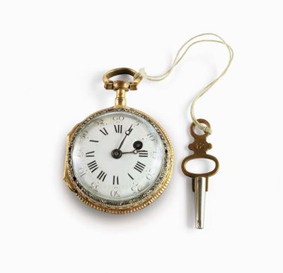 Orologio da Dama con Cassa in Ottone Dorato, Francia 1760 Circa