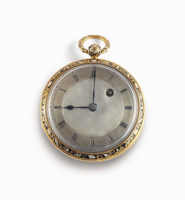 Orologio da tasca ribaltina con cassa in oro, Inghilterra fine XVIII secolo