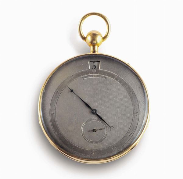 Orologio da tasca Saltarello con cassa in oro, Italia-Svizzera inizi XIX secolo