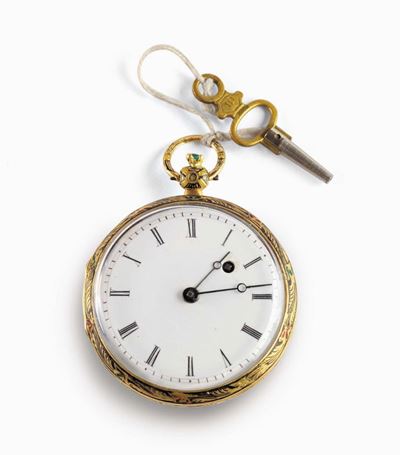 Orologio da Tasca con Cassa in Oro, Svizzera Inizi XIX Secolo