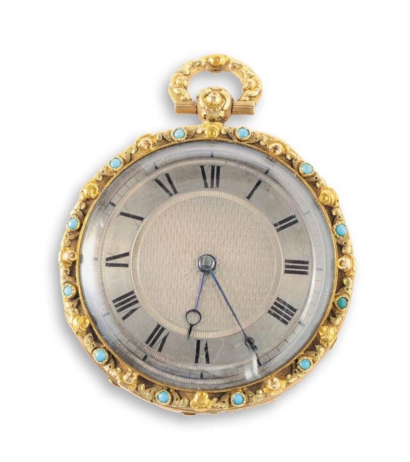 Orologio da tasca con cassa in oro,Londra 1840 circa  - Asta Pendoleria e Orologid'Arredo - Cambi Casa d'Aste
