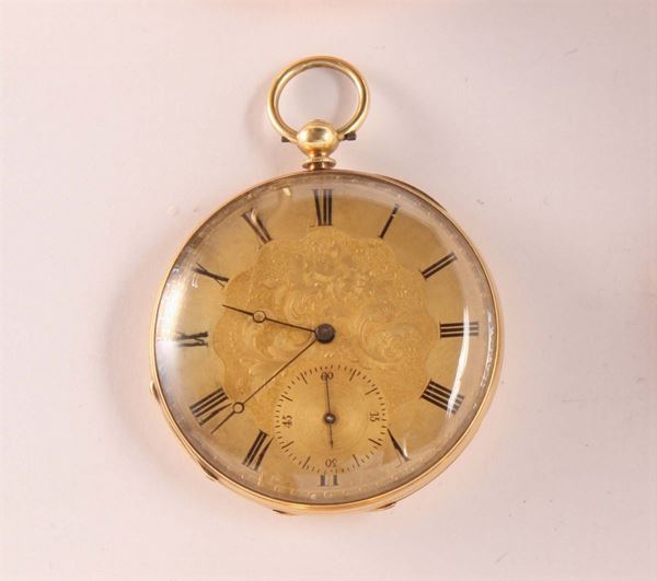 Orologio da tasca con cassa in oro, Svizzera 1850 circa