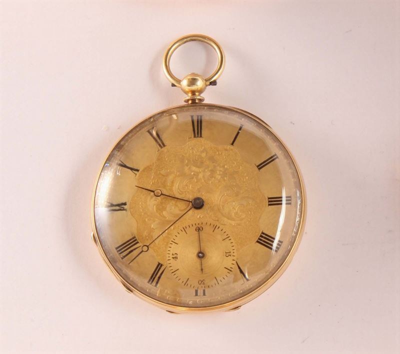 Orologio da tasca con cassa in oro, Svizzera 1850 circa  - Asta Pendoleria e Orologid'Arredo - Cambi Casa d'Aste