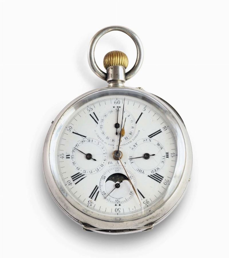 Cronografo da tasca con cassa in argento, Svizzera inizi XX secolo  - Auction Pendulum and Decorative Clocks - Cambi Casa d'Aste
