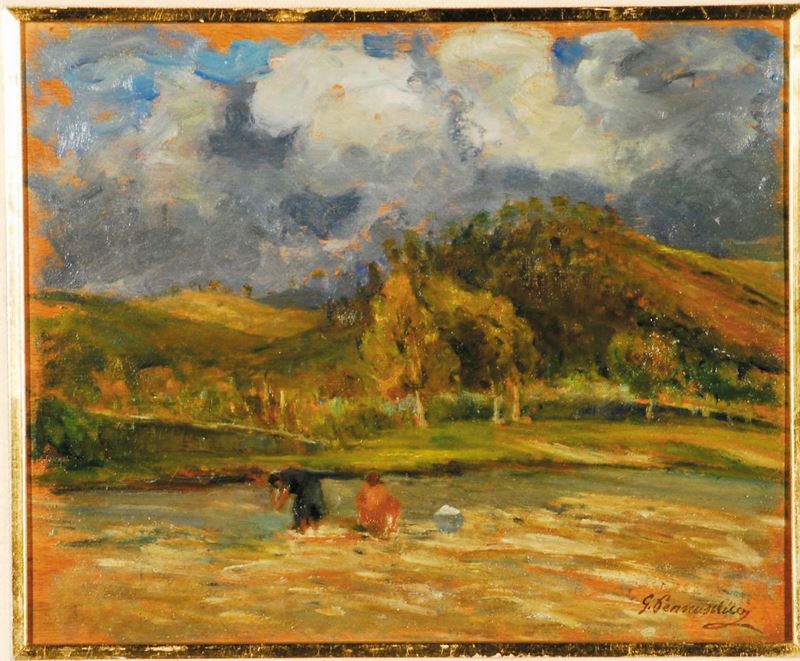 Giuseppe Pennasilico (1861-1940) Lavandaie  - Asta Dipinti del XIX e XX secolo - II - Cambi Casa d'Aste
