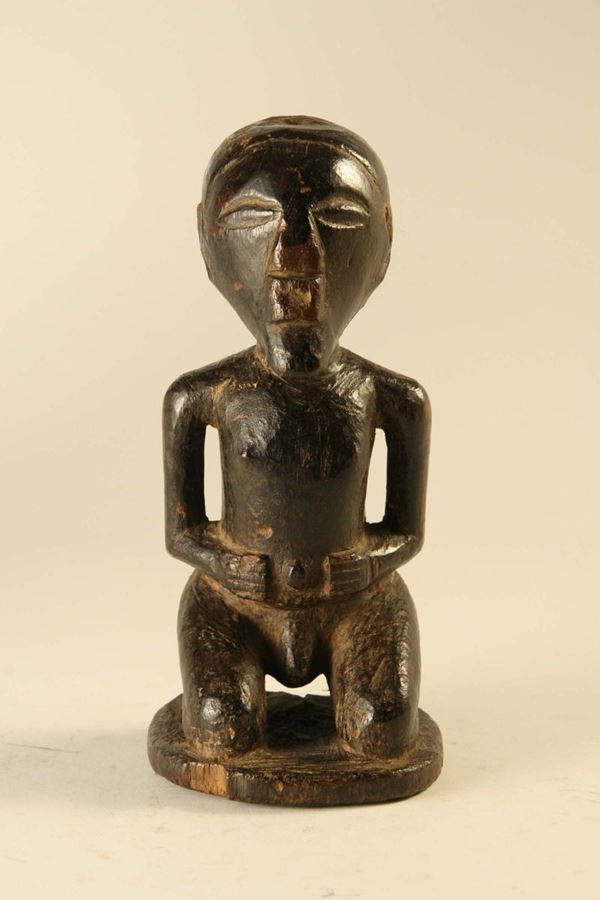Figura maschile inginocchiata, Luba (Repubblica Democratica del Congo)