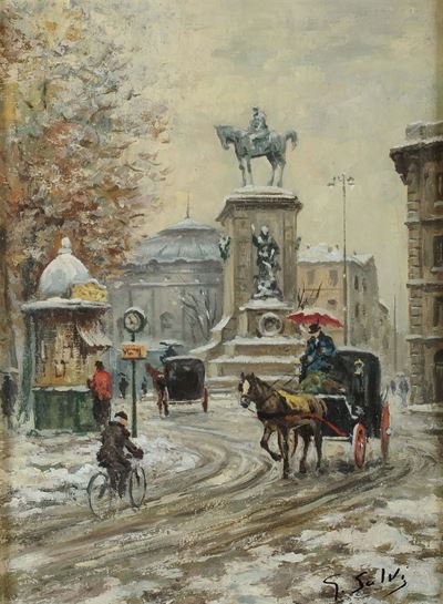 G. Salvi (XIX Secolo)scorcio di Piazza