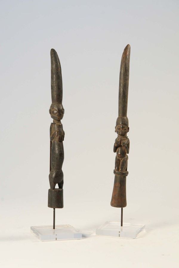 Coppia di strumenti per la divinazione, Yoruba (Nigeria)
