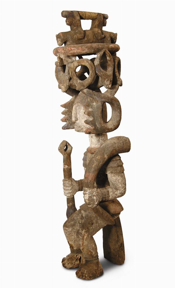Figura maschile seduta Ikenga, Igbo (Nigeria)  - Auction African Art - Cambi Casa d'Aste