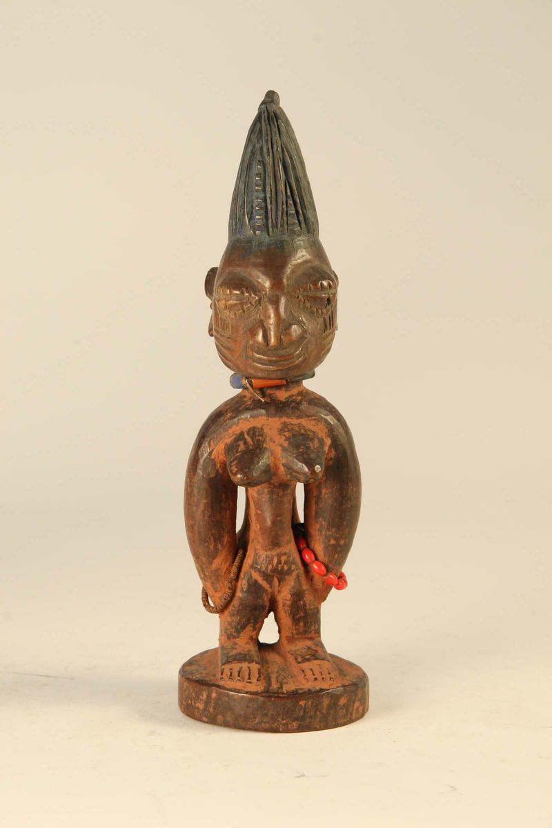 Figura di gemello ibeji, Yoruba, villaggio di Oshogbo (Nigeria)  - Auction African Art - Cambi Casa d'Aste