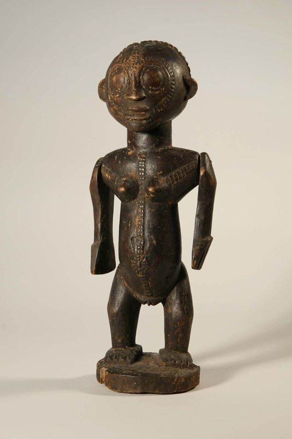 Figura femminile a braccia mobili, Tabwa (Repubblica Democratica del Congo)