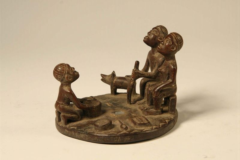 Coperchio per ciotola da guaritore, Yombe (Repubblica Democratica del Congo)  - Asta Arte Africana - Cambi Casa d'Aste