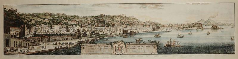 Veduta di Napoli dalla parte di Chiaia  - Asta Antiquariato e Dipinti Antichi - Cambi Casa d'Aste