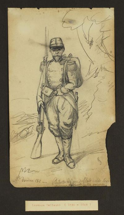 Lorenzo Delleani (1840-1908)coppia di Studi per Figure