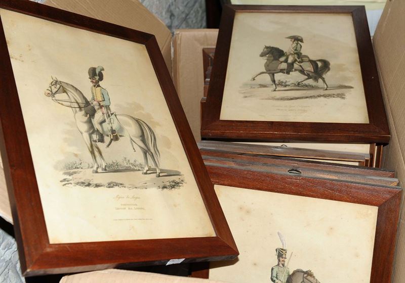 Lotto di 22 stampe con soldati a cavallo  - Auction Antiques and Old Masters - Cambi Casa d'Aste