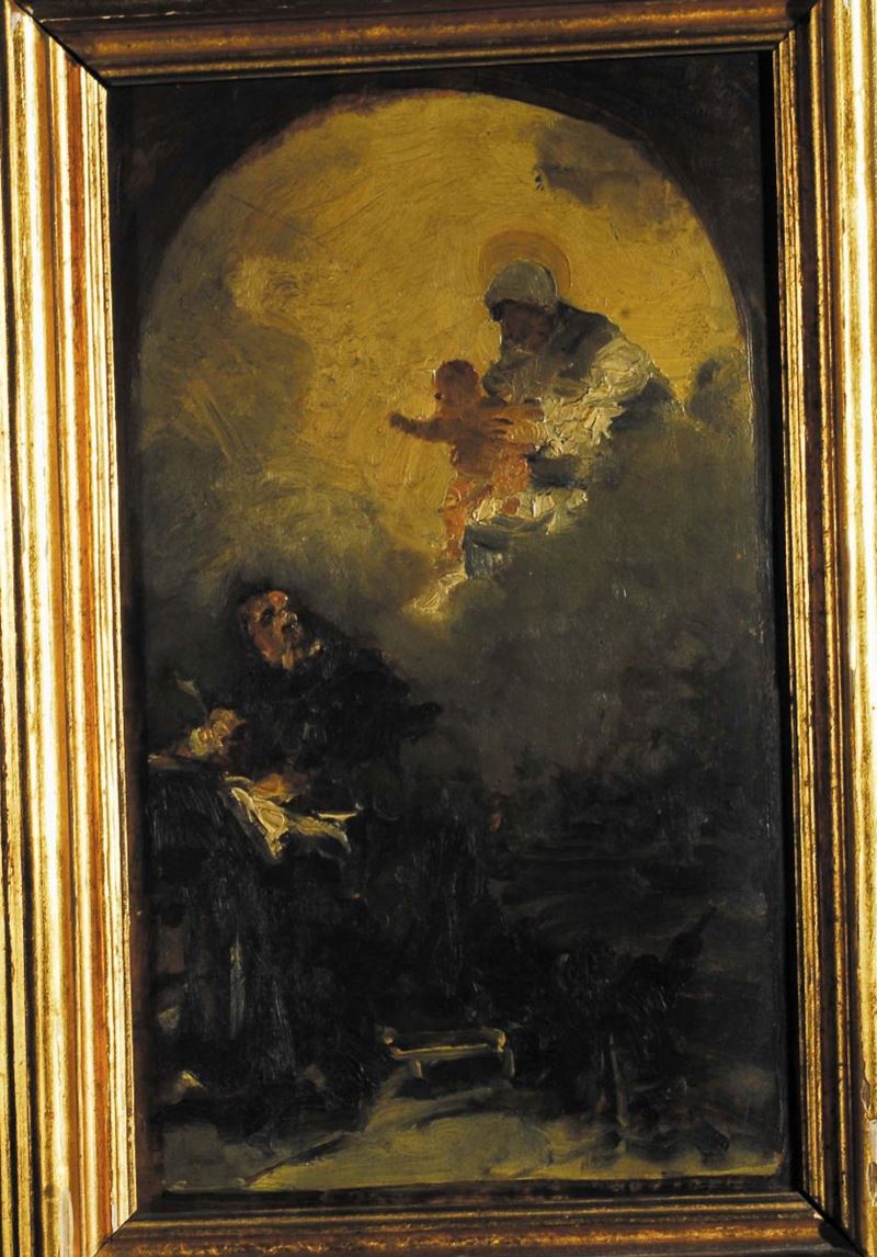 Lorenzo Delleani (1840-1908) Apparizione della Vergine  - Asta Asta a Tempo 1-2014 - Cambi Casa d'Aste