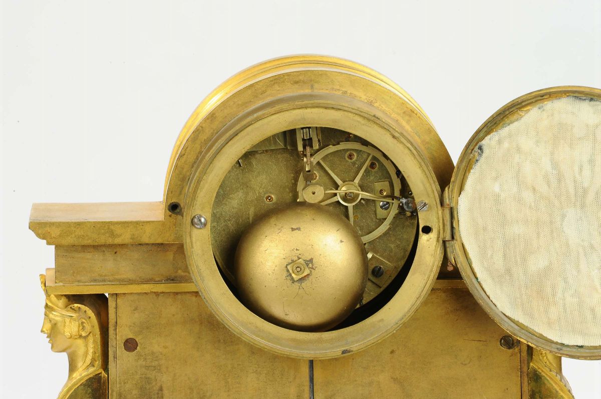 Orologio Impero in Bronzo Dorato Duca di Bordeaux, 1810 Circa