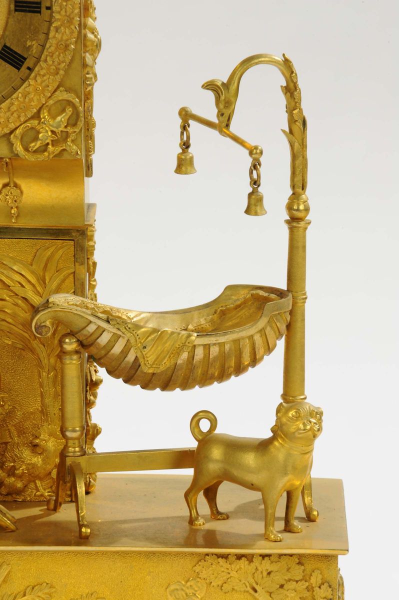 Pendola Carlo X in Bronzo Dorato Duca di Bordeaux, 1830 Circa