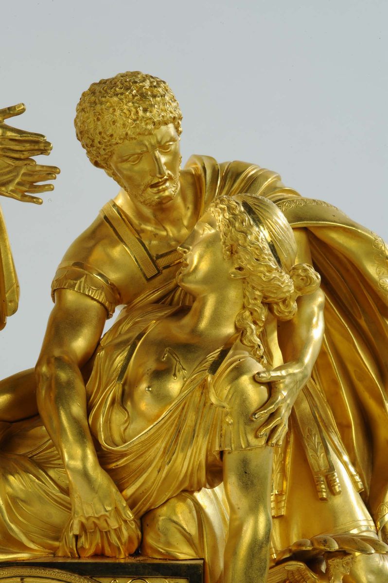 Orologio Storico del Periodo Dell’impero Romano con Racconta la Storia di Lucrezia, Iconografia d...