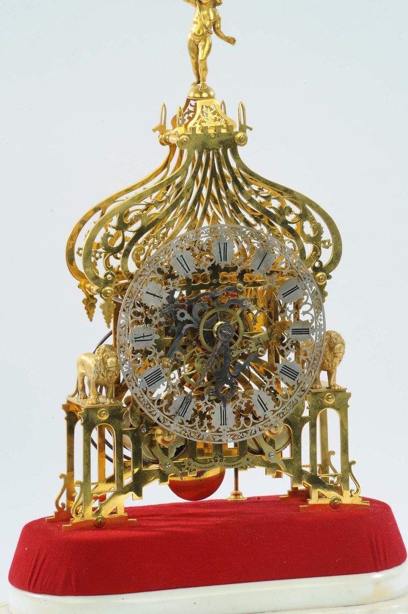 Orologio Vittoriano Scheletrico Raffigurante in Pavillon di Brighton, Firmato Frodsham & Keen, Li...