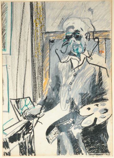 Aldo Mondino (1938-2005)pittore con Tavolozza