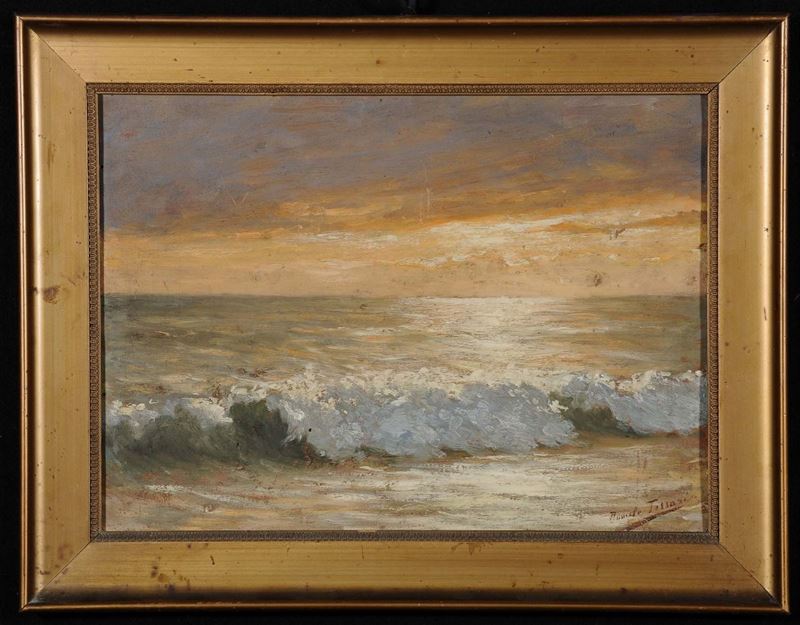 Anonimo del XX secolo Tramonto sul mare  - Auction Antiques and Old Masters - Cambi Casa d'Aste