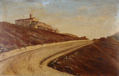 Anonimo del XX Secolopaesaggio su Strada