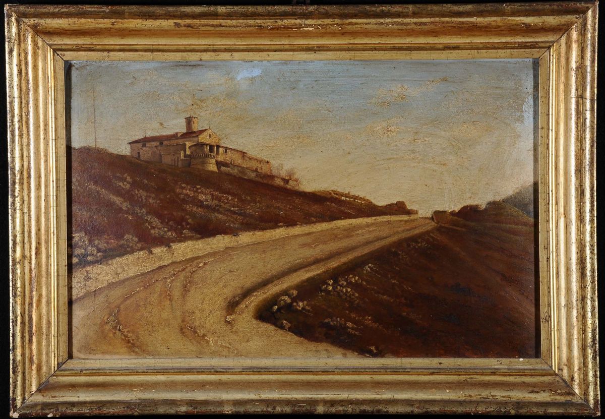 Anonimo del XX Secolopaesaggio su Strada