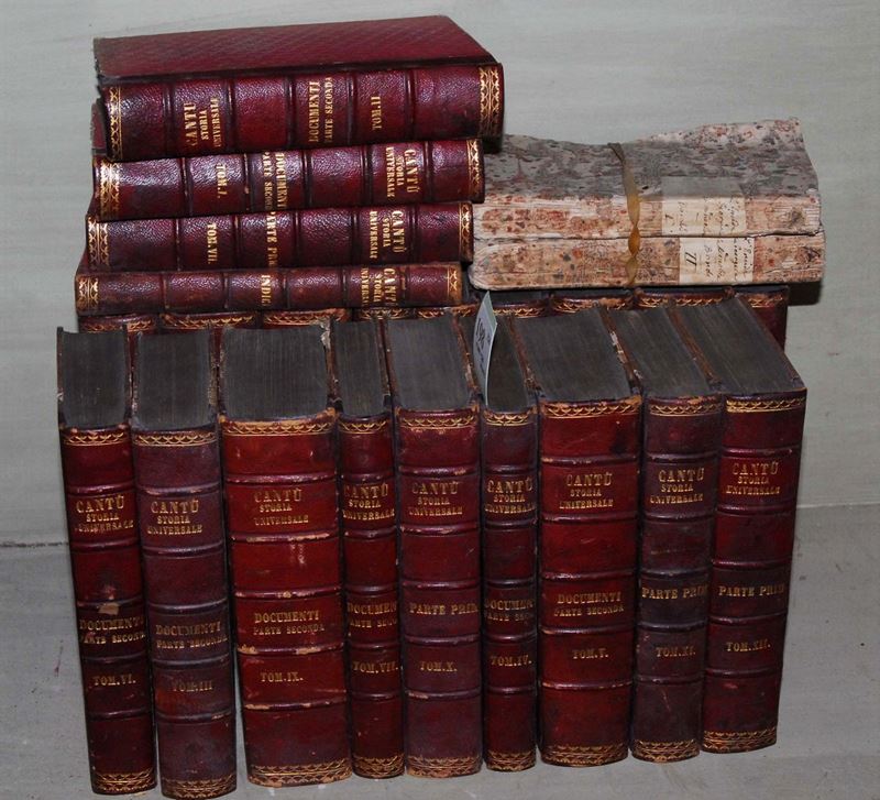 Storia universale di Cantù  Lotto composto da n.25 volumi  - Auction Old and Rare Books - Cambi Casa d'Aste