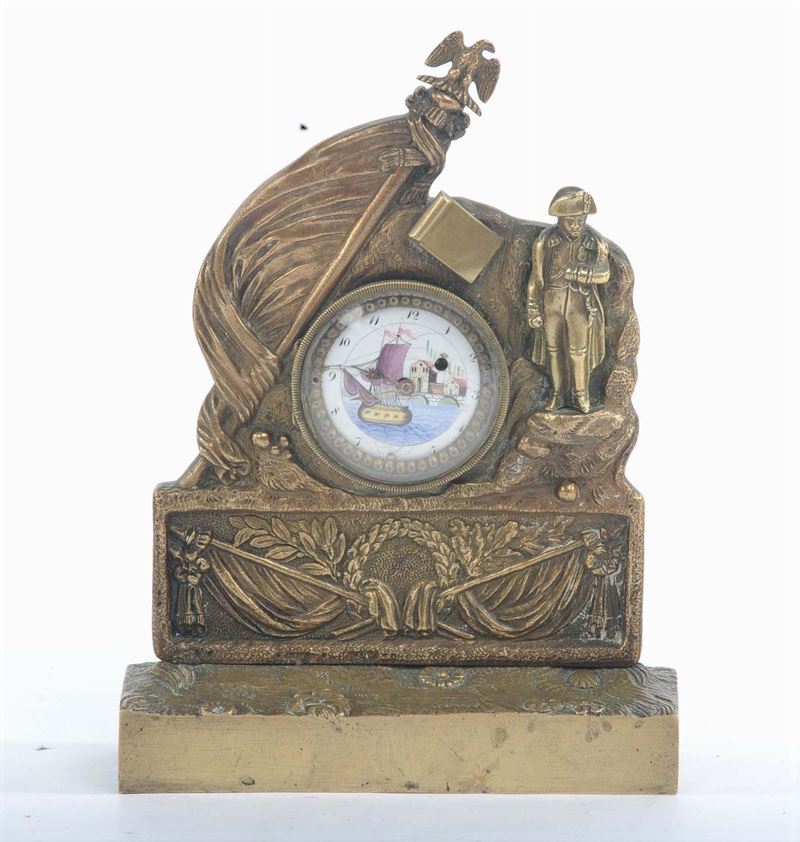 Orologio da tasca montato su supporto in bronzo con Napoleone  - Asta Antiquariato e Dipinti Antichi - Cambi Casa d'Aste