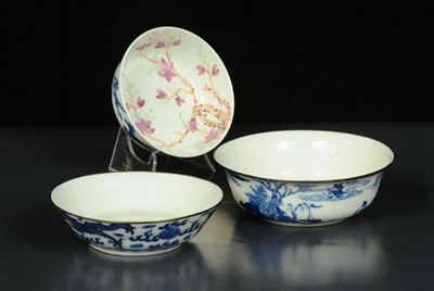 Tre Ciotole in Porcellana Diverse, Cina