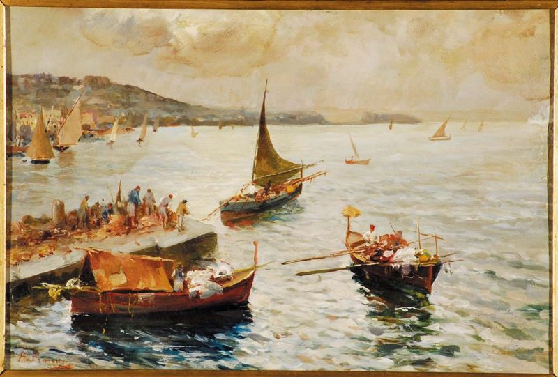 Attilio Pratella (1856-1949) Pescatori  - Auction 19th and 20th century paintings - II - Cambi Casa d'Aste