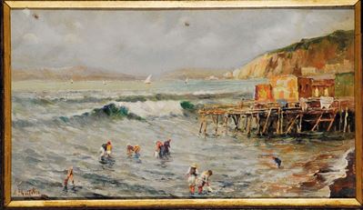Attilio Pratella (1856-1949)bambini al Mare