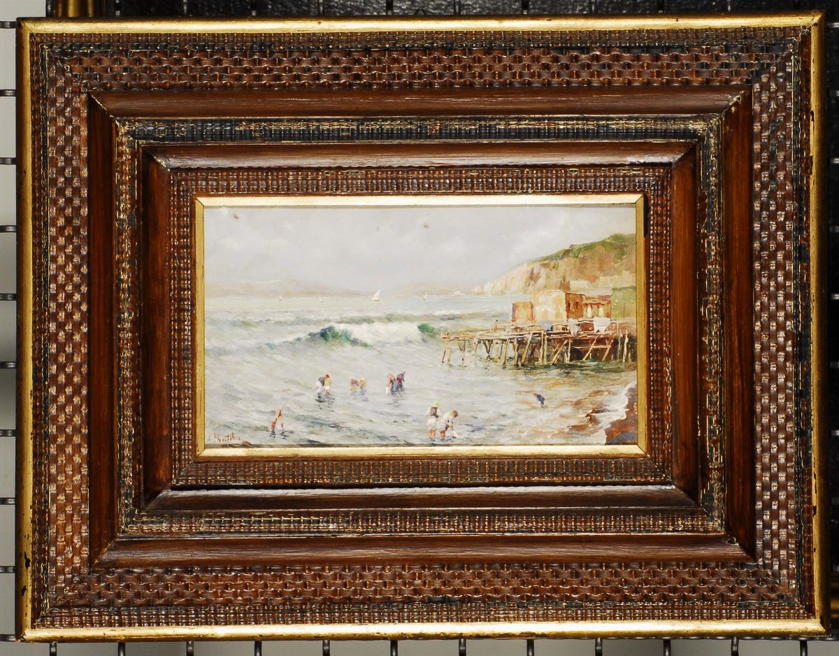 Attilio Pratella (1856-1949)bambini al Mare