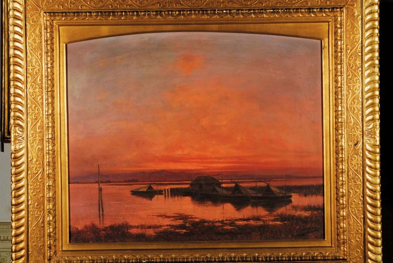 Giovanni Pisano (1875-1954) Tramonto  - Asta Dipinti del XIX e XX secolo - II - Cambi Casa d'Aste