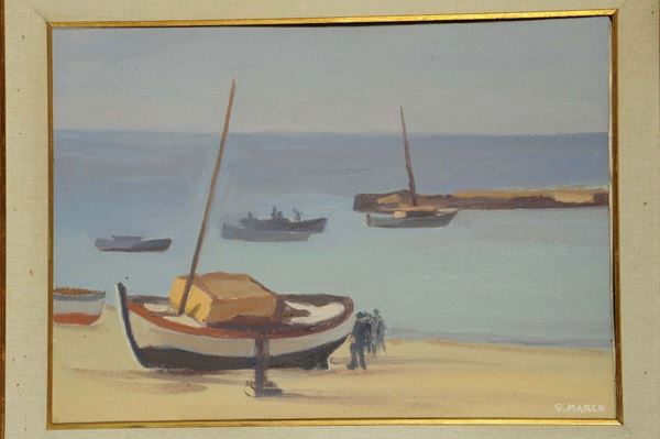 Giovanni March (1894-1974) Veduta marina
