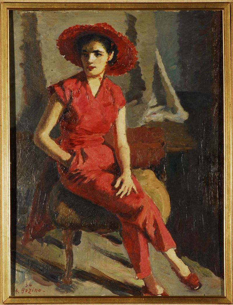 Attilio Bozino (1890-1973) Figura femminile  - Asta Dipinti del XIX e XX secolo - II - Cambi Casa d'Aste
