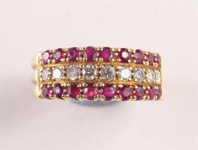 Anello con Rubini e Diamanti