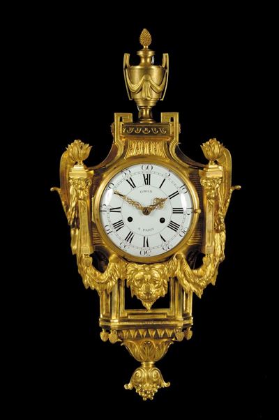 Orologio Cartel Luigi XVI da Parete, Gresson a Paris, Francia Fine XVIII Secolo