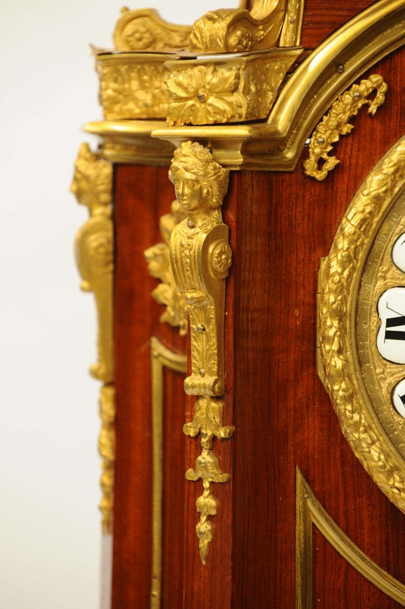 Grande Orologio Impiallacciato in Palissandro e Bronzi Dorati, Francia XIX-XX Secolo