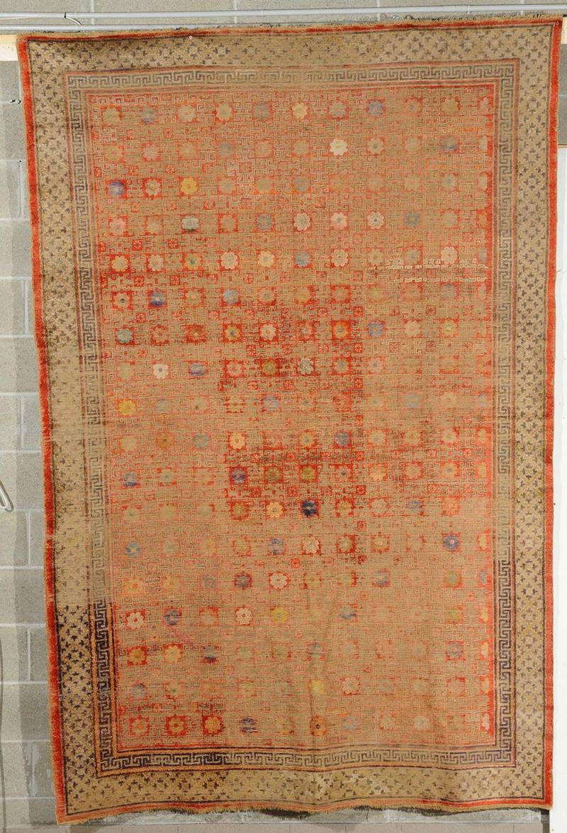 Tappeto Samarkanda in seta, fine XIX secolo  - Auction Ancient Carpets - Cambi Casa d'Aste